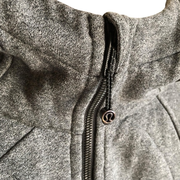 Lululemon Scuba Hoodie Light Cotton Fleece Size 2 Heathered Speckled Black Grey - Picture 9 of 16